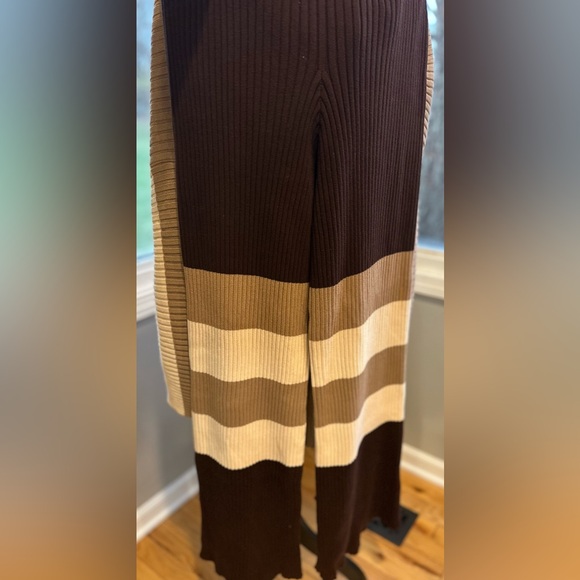 Free People Beach NWT Kami Hooded Sweater Set Brown/ Cream Oversized Small - Picture 7 of 15